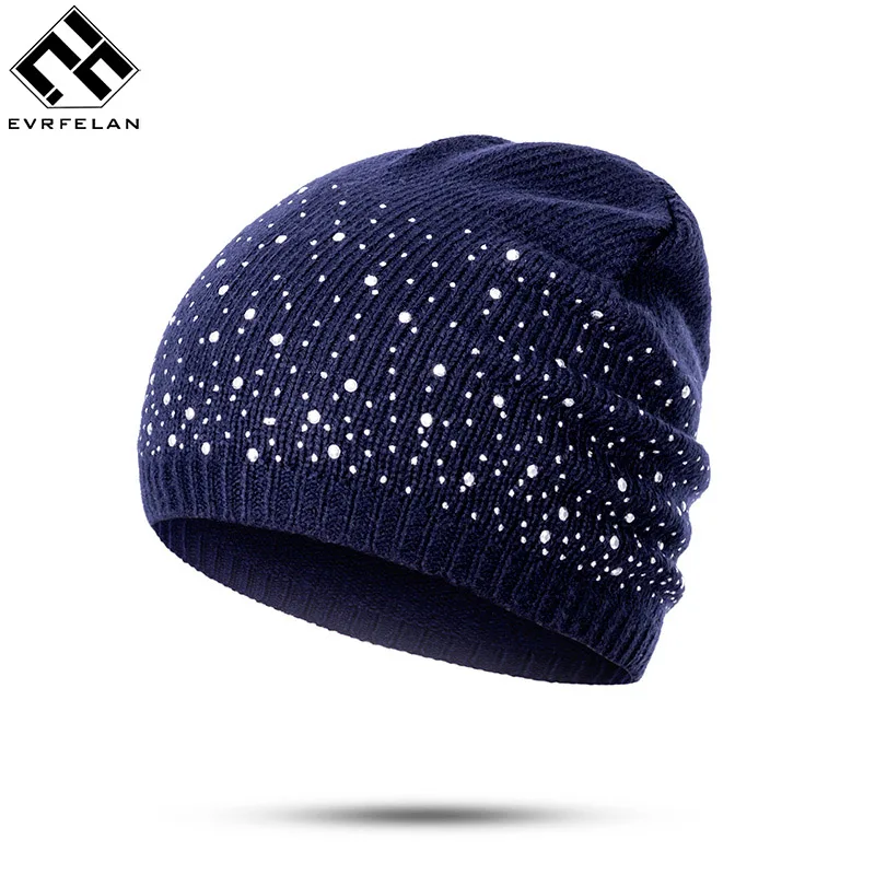 Evrfelan Female Winter Beanie Hats Knitted Cap Women Flashing Rhinestone Bonnet For Girl Skullies Hat Touca Feminina Inverno
Evrfelan Female Winter Beanie Hats Knitted Cap Women Flashing Rhinestone Bonnet For Girl Skullies Hat Touca Feminina Inverno
