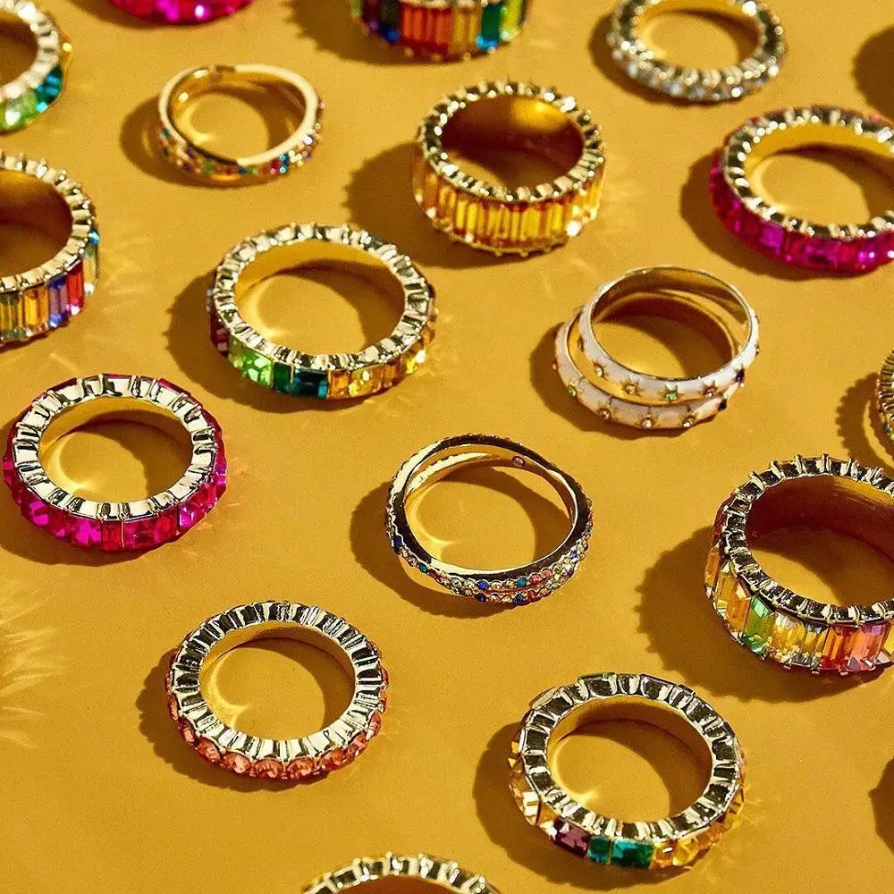 Dvacaman Trendy 925 Thin Gold Rainbow Ring for Women 2019 Fashion Finger Shiny Rhinestone Ring Handmade Jewelry Wedding Bijoux
Dvacaman Trendy 925 Thin Gold Rainbow Ring for Women 2019 Fashion Finger Shiny Rhinestone Ring Handmade Jewelry Wedding Bijoux
