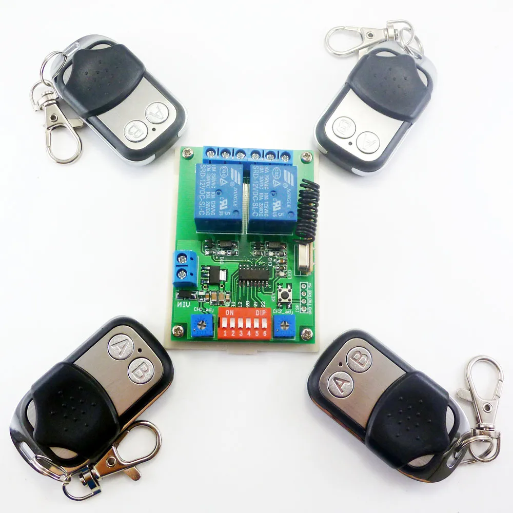Smart Home Wireless remote control switch 4x Transmitter + 1x Receiver kit RF Module for Electric door gate LED Motor 433.92M
Smart Home Wireless remote control switch 4x Transmitter + 1x Receiver kit RF Module for Electric door gate LED Motor 433.92M