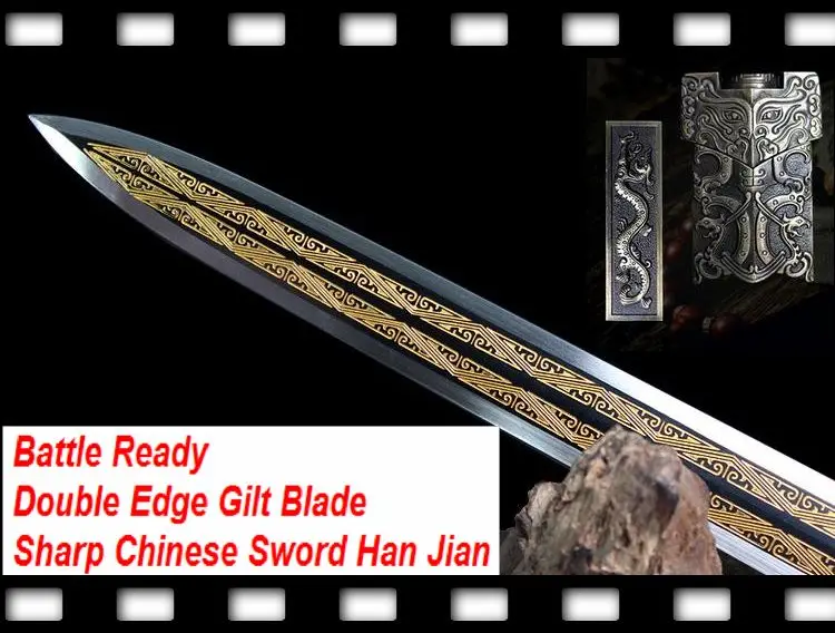 Battle Ready Double Edge Gilt Blade Sharp Chinese Sword Han Jian hand-made ebony wood Scabbard Alloy Knife fitted
Battle Ready Double Edge Gilt Blade Sharp Chinese Sword Han Jian hand-made ebony wood Scabbard Alloy Knife fitted