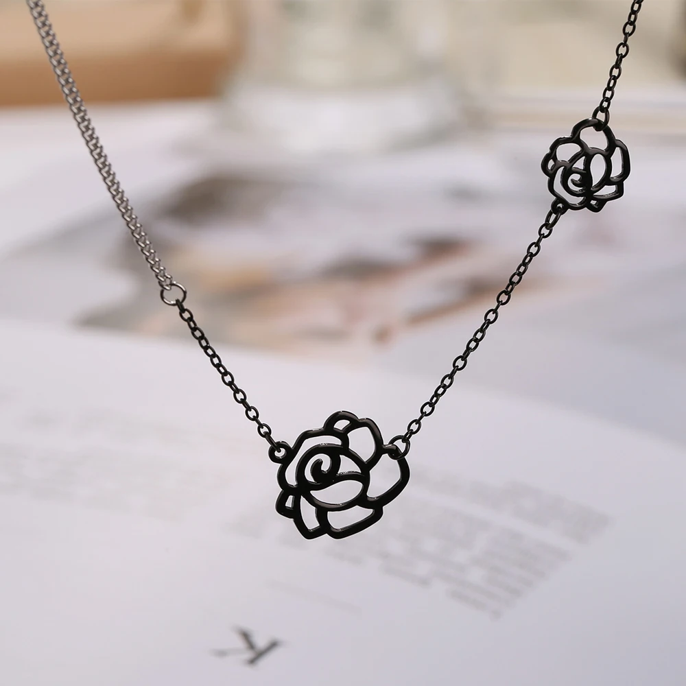 Amaiyllis 925 Sterling Silver Black Rose Charms Clavicle Necklace For Women Girls Necklaces Statement Pendants Summer Jewelry
Amaiyllis 925 Sterling Silver Black Rose Charms Clavicle Necklace For Women Girls Necklaces Statement Pendants Summer Jewelry
