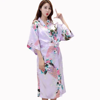 Light Purple Long Bride Bridesmaid Wedding Robe Women Sexy Print Peacock Kimono Bathrobe Gown Satin Sleepwear Plus Size S-3XL
Light Purple Long Bride Bridesmaid Wedding Robe Women Sexy Print Peacock Kimono Bathrobe Gown Satin Sleepwear Plus Size S-3XL