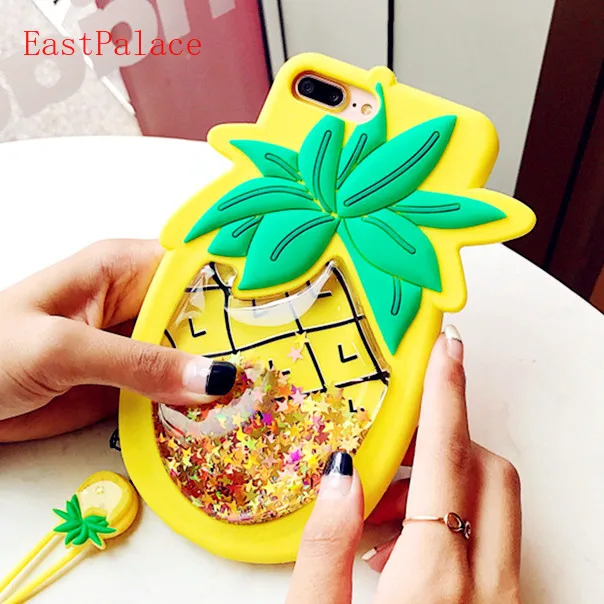 For IPhone X XS 10 8 7 6 S 6s Plus Case 3D Kawaii Cute Cartoon Quicksand Star Glitter Pineapple Fruit Silicon Cover with Lanyard
For IPhone X XS 10 8 7 6 S 6s Plus Case 3D Kawaii Cute Cartoon Quicksand Star Glitter Pineapple Fruit Silicon Cover with Lanyard