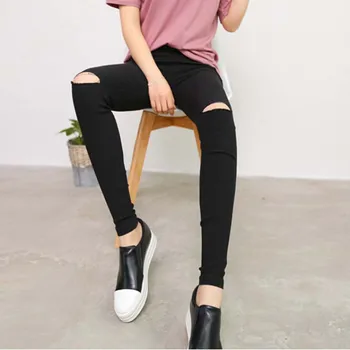 New 2018 Fashion Womens Knee Ripped Hole Pencil Pants Skinny Thin Stretch Leggings Trousers Black Pantalon Femme Plus Size W2
New 2018 Fashion Womens Knee Ripped Hole Pencil Pants Skinny Thin Stretch Leggings Trousers Black Pantalon Femme Plus Size W2