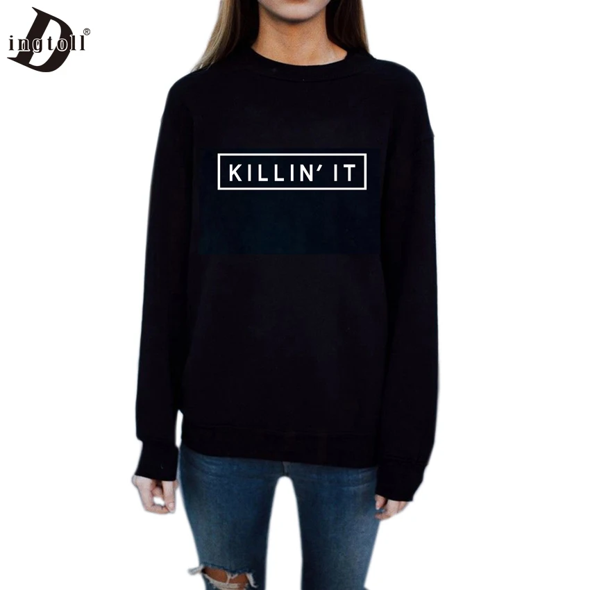 Dingtoll KILLIN' IT SWEATSHIRT Moletom Casual Women Harajuku Hoodies Tracksuits Black Long Sleeve Kpop XL WMH81
Dingtoll KILLIN' IT SWEATSHIRT Moletom Casual Women Harajuku Hoodies Tracksuits Black Long Sleeve Kpop XL WMH81