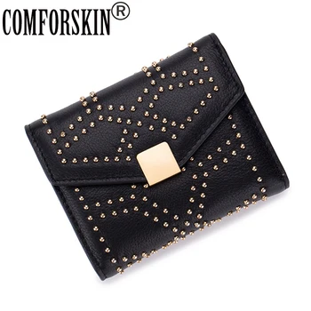 COMFORSKIN Luxurious 100% Genuine Leather Rivet Magnetic Hasp Style Female Purses Hot Brand Short Business Women Wallets 2018
COMFORSKIN Luxurious 100% Genuine Leather Rivet Magnetic Hasp Style Female Purses Hot Brand Short Business Women Wallets 2018