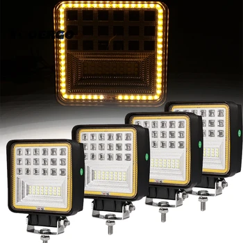 48W Square LED Light Bar LED Work Light with Yellow Halo Ring DRL Offroad Car 4WD Truck Tractor Boat Trailer 4x4 SUV AT
48W Square LED Light Bar LED Work Light with Yellow Halo Ring DRL Offroad Car 4WD Truck Tractor Boat Trailer 4x4 SUV AT