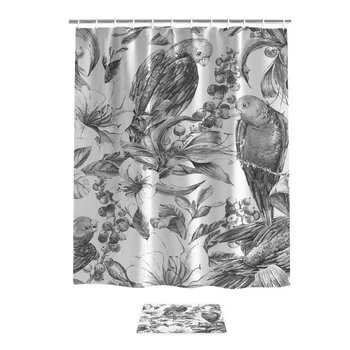 Ink Flower Parrot Black And White Shower Curtain Bath Sets With Rugs Bathroom Accessory Sets 2 Piece Bathroom Set Waterproof
Ink Flower Parrot Black And White Shower Curtain Bath Sets With Rugs Bathroom Accessory Sets 2 Piece Bathroom Set Waterproof