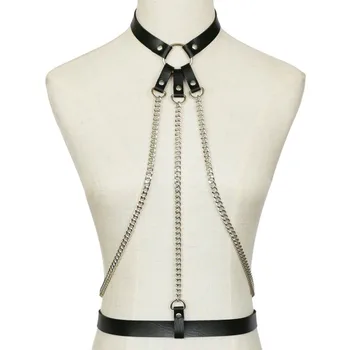 Bondage chain harness leather belt cage gothic body chain women punk Goth fashion jewelry cosplay bodychain festival outfit
Bondage chain harness leather belt cage gothic body chain women punk Goth fashion jewelry cosplay bodychain festival outfit