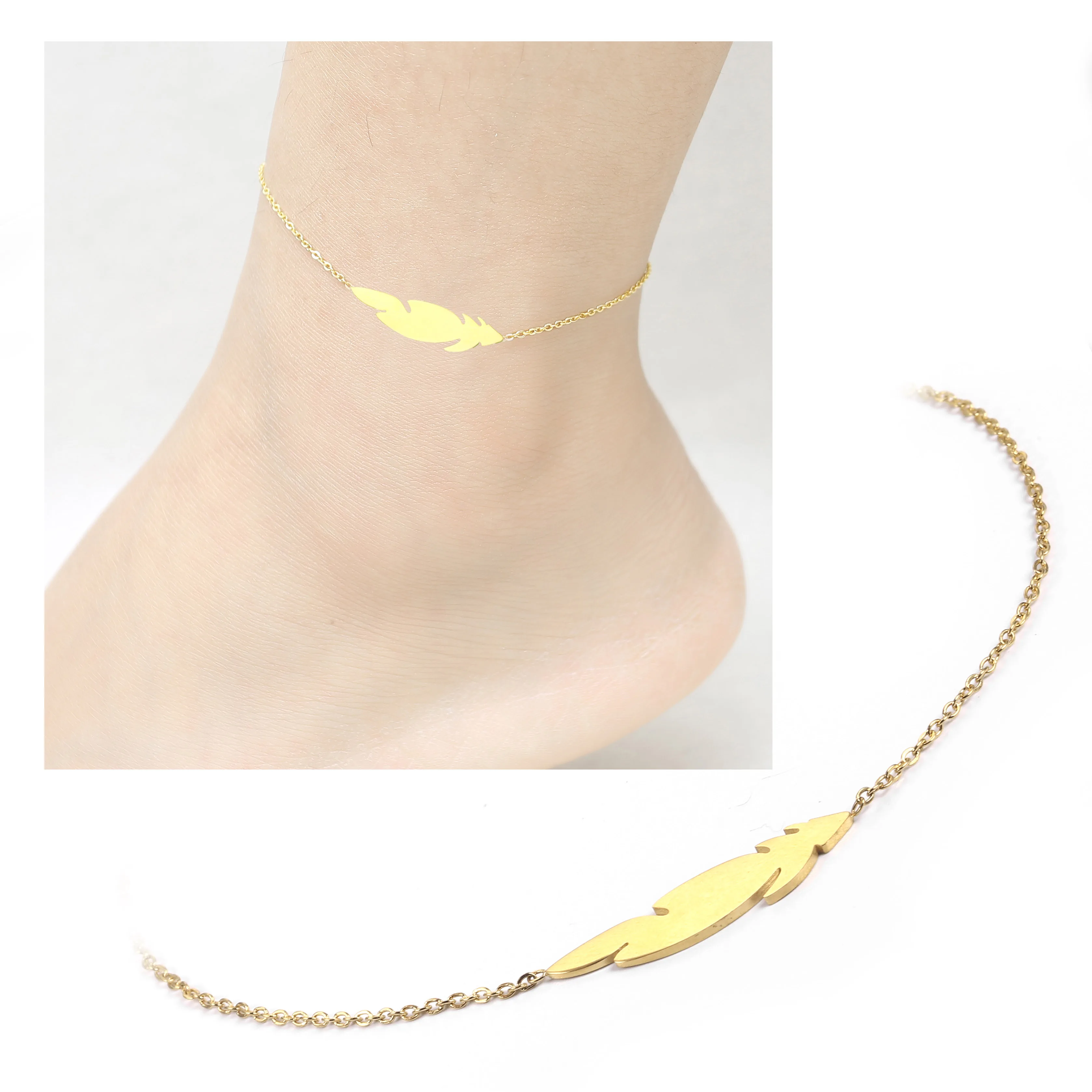Feather Personal style Female anklet chain stainless steel anklets fo women ankle bracelet Sandals Foot anklet chain Jewelry
Feather Personal style Female anklet chain stainless steel anklets fo women ankle bracelet Sandals Foot anklet chain Jewelry