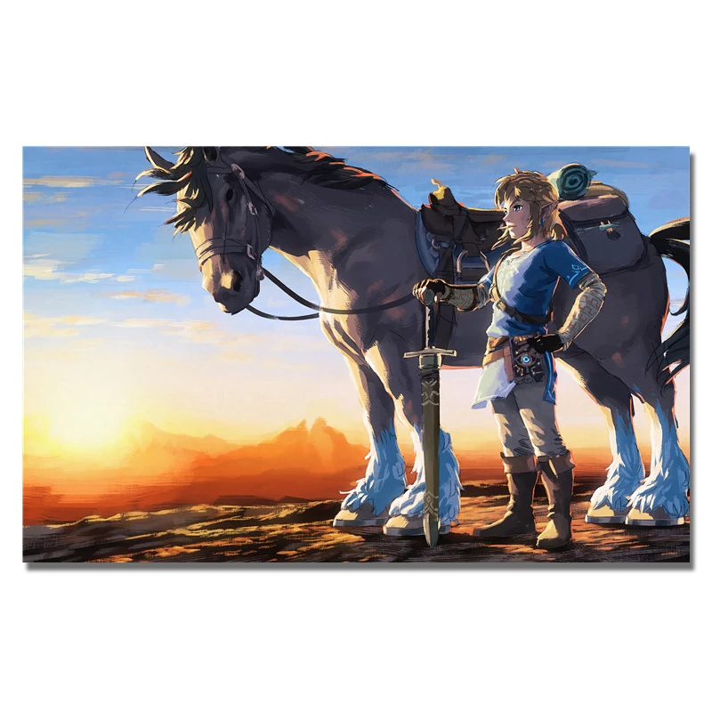 The Legend of Zelda Breath of the Wild Posters Abstract Game Link Horse silk Art Decor Picture Painting Home Room Wall Artwork
The Legend of Zelda Breath of the Wild Posters Abstract Game Link Horse silk Art Decor Picture Painting Home Room Wall Artwork