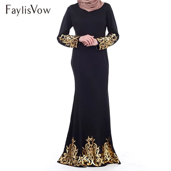 Gold Stamping Print Dubai Abaya Black Long Sleeve Dresses Kaftan Palace Style Muslim Women Abayas Female Dress Islamic Clothing 
Gold Stamping Print Dubai Abaya Black Long Sleeve Dresses Kaftan Palace Style Muslim Women Abayas Female Dress Islamic Clothing