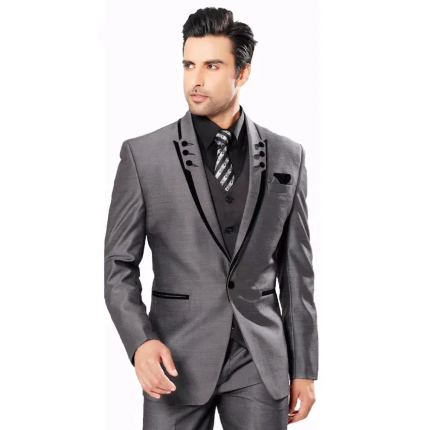 Black and Gray Wedding Tuxedos Three Piece Custom Made Groomsmen Men Suits New Arrival (Jacket + Pants + Vest + Tie)
Black and Gray Wedding Tuxedos Three Piece Custom Made Groomsmen Men Suits New Arrival (Jacket + Pants + Vest + Tie)
