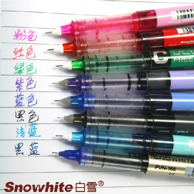 6PCS SNOWHITE Straight Liquid Type Ball Pen PVN-159 Rollerball Pen Student Office Gel Pen Black Red Blue
6PCS SNOWHITE Straight Liquid Type Ball Pen PVN-159 Rollerball Pen Student Office Gel Pen Black Red Blue