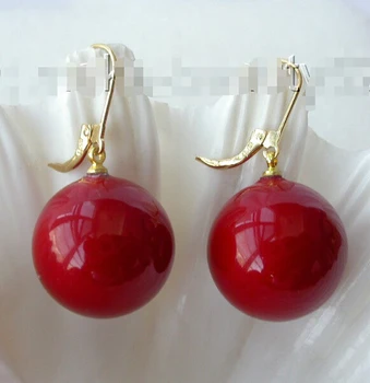 00 FREE SHIPPING dstunning big 20mm red round south sea shell pearl dangle earrings 14K s1636
00 FREE SHIPPING dstunning big 20mm red round south sea shell pearl dangle earrings 14K s1636