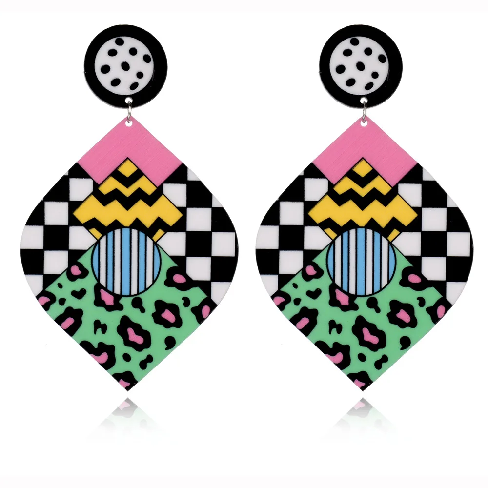 European Contrast Colorful Acrylic Drop Earrings Geometric Puzzle Acrylic fashion Hip-hop Earring stage act For women E18130
European Contrast Colorful Acrylic Drop Earrings Geometric Puzzle Acrylic fashion Hip-hop Earring stage act For women E18130