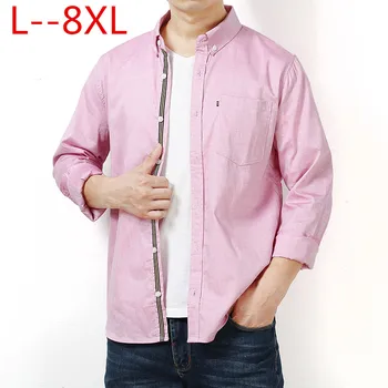 New Spring Autumn Oxford Mens shirts long sleeve Cotton casual shirt solid camisa 5XL 6XL 8XL Big size camisa social masculina
New Spring Autumn Oxford Mens shirts long sleeve Cotton casual shirt solid camisa 5XL 6XL 8XL Big size camisa social masculina