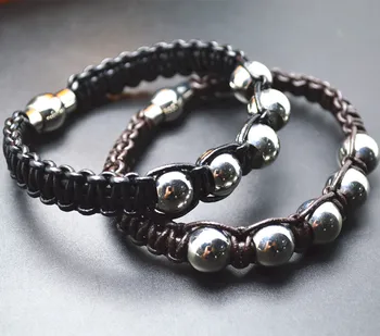 Cool Man's Jewelry Twisted Knotted Real Black Leather Cord Stainless Steel Beads Bracelets Magnetic Clasps
Cool Man's Jewelry Twisted Knotted Real Black Leather Cord Stainless Steel Beads Bracelets Magnetic Clasps