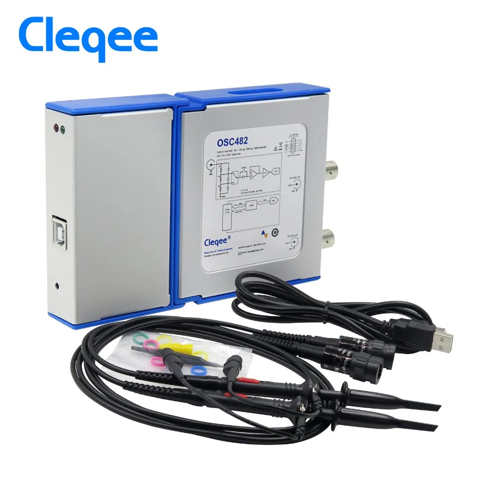 Cleqee OSC482 PC Virtual Digital Handheld Oscilloscope 2 Channel Bandwidth 20Mhz sampling data 50M with probe USB cable
Cleqee OSC482 PC Virtual Digital Handheld Oscilloscope 2 Channel Bandwidth 20Mhz sampling data 50M with probe USB cable