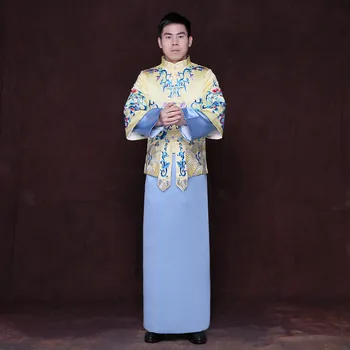 Ancient Chinese Costume Men Stage Performance Jacket+ Dress Men Tangs Costume Satin Robe Chinese Traditional Wedding Gown Men
Ancient Chinese Costume Men Stage Performance Jacket+ Dress Men Tangs Costume Satin Robe Chinese Traditional Wedding Gown Men