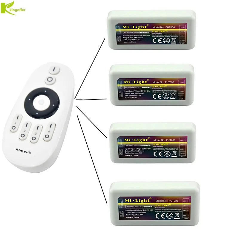 Mi Light 2.4G RF Wireless Remote Control 4 Zone Color Temperature CCT Controller Dimmer for WW/CW Dual White LED Lamp Strip
Mi Light 2.4G RF Wireless Remote Control 4 Zone Color Temperature CCT Controller Dimmer for WW/CW Dual White LED Lamp Strip