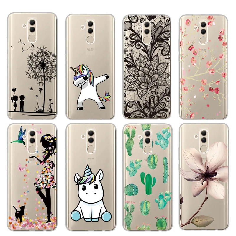 Clear Patterned Slim Soft Rubber Silicone Case Cover sFor Huawei Mate 20 Lite Ultra Thin Capa Coque For Huawei Mate 20 Lite Case (3)