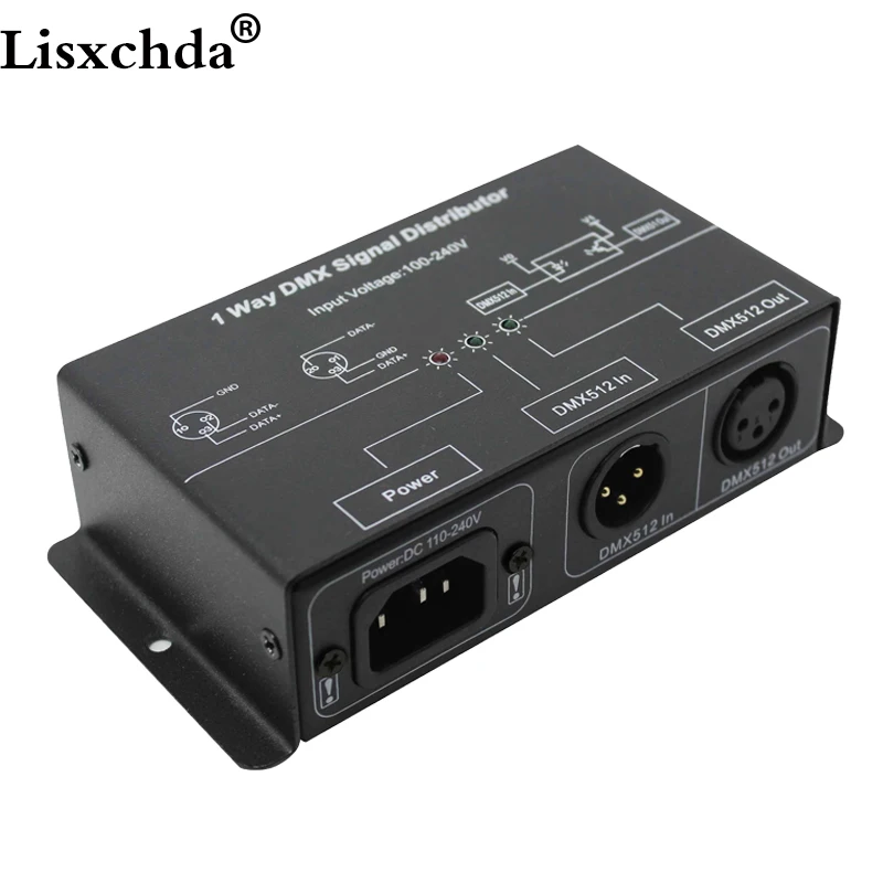 DMX121 DMX amplifier/Splitter/DMX signal repeater/1 output ports DMX signal distributor 1Channel DMX output AC 100-240V
DMX121 DMX amplifier/Splitter/DMX signal repeater/1 output ports DMX signal distributor 1Channel DMX output AC 100-240V
