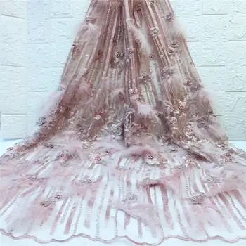 Fashion Feather Design Beaded African French Lace Fabric High Quality African Tulle Lace Fabric for Wedding
Fashion Feather Design Beaded African French Lace Fabric High Quality African Tulle Lace Fabric for Wedding