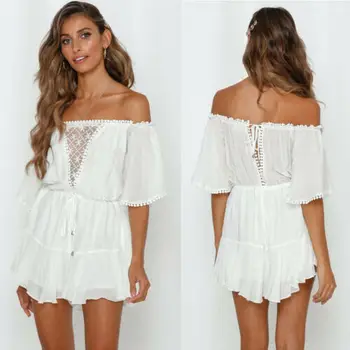 Summer Womens Off the Shoulder Sashes Jumpsuit Ladies Summer Mini Playsuit Shorts Size Girl Sweet Jumpsuit
Summer Womens Off the Shoulder Sashes Jumpsuit Ladies Summer Mini Playsuit Shorts Size Girl Sweet Jumpsuit