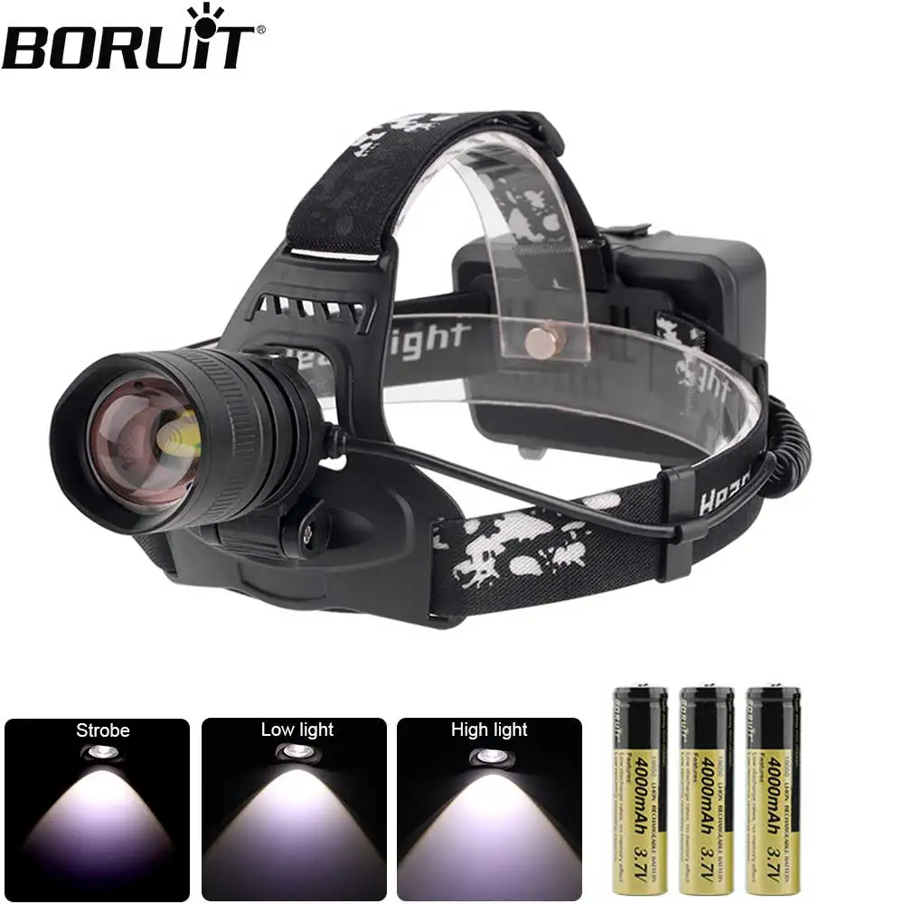 BORUiT 2806 XPH50 LED Headlight Zoomable 3-Mode Headlamp USB Charger 18650 Battery Head Torch Hunting Flashlight Power Bank
BORUiT 2806 XPH50 LED Headlight Zoomable 3-Mode Headlamp USB Charger 18650 Battery Head Torch Hunting Flashlight Power Bank