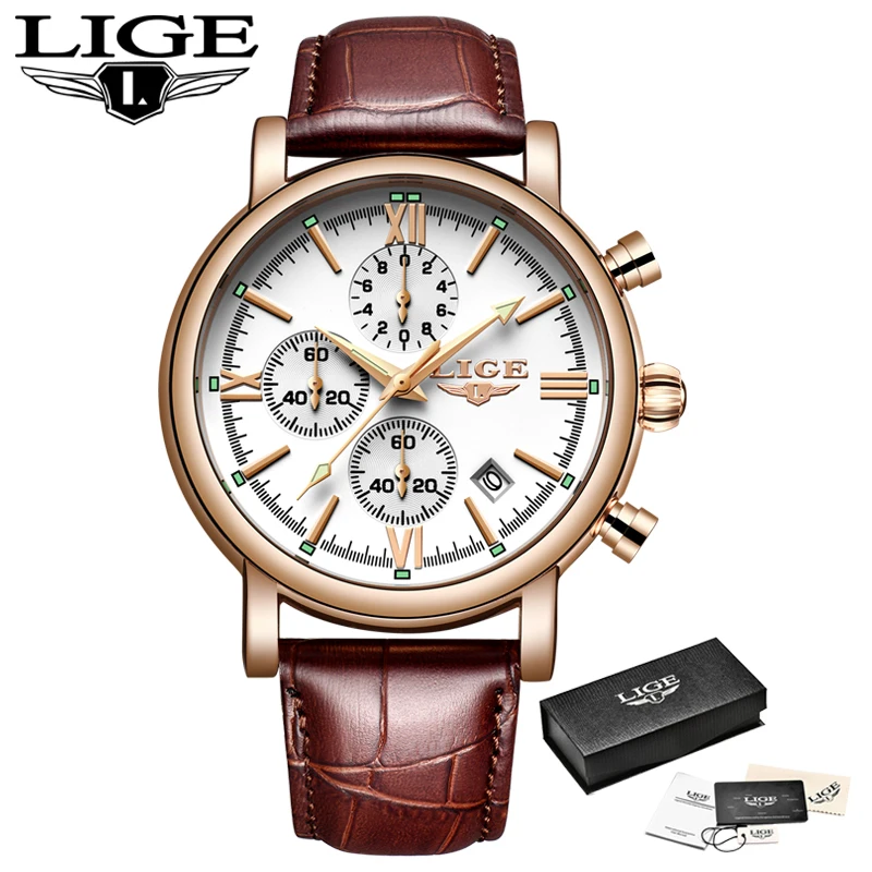 LIGE Watches Men Top Brand Luxury Business Waterproof Quartz Men Watch Male Casual Leather Large Dial Military Watch Relogio
LIGE Watches Men Top Brand Luxury Business Waterproof Quartz Men Watch Male Casual Leather Large Dial Military Watch Relogio