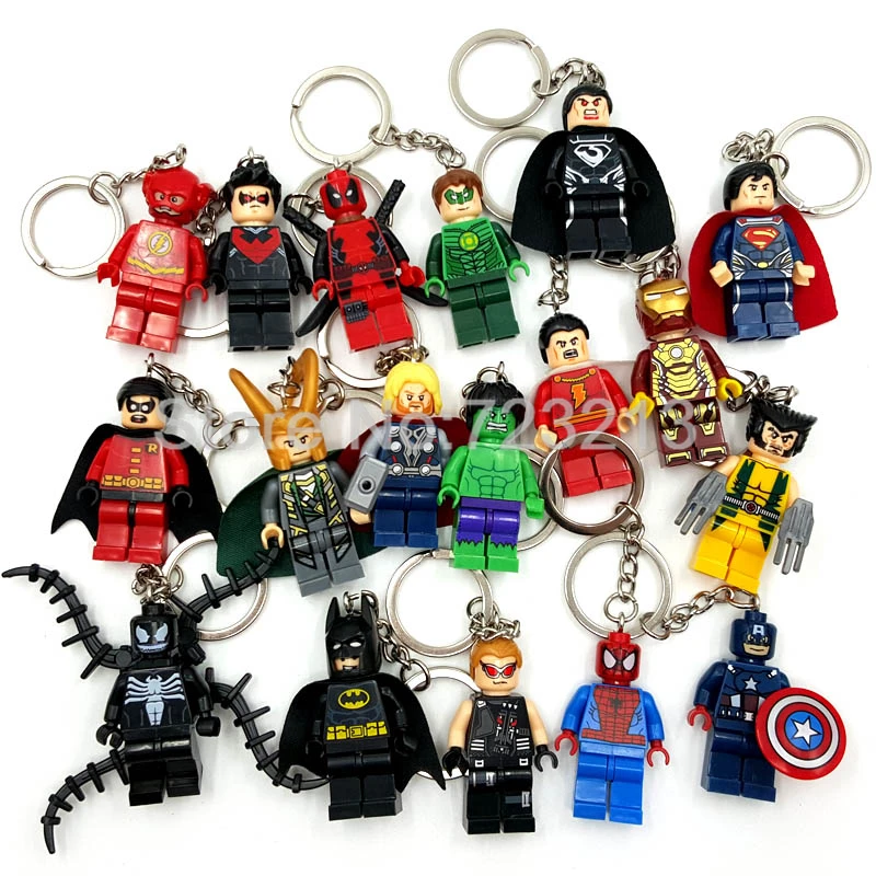 Hot Sale Super Hero Figure Keychain Batman Iron Spider Man Thor Venom Avengers Hulk Captain America Building Blocks Toys
Hot Sale Super Hero Figure Keychain Batman Iron Spider Man Thor Venom Avengers Hulk Captain America Building Blocks Toys