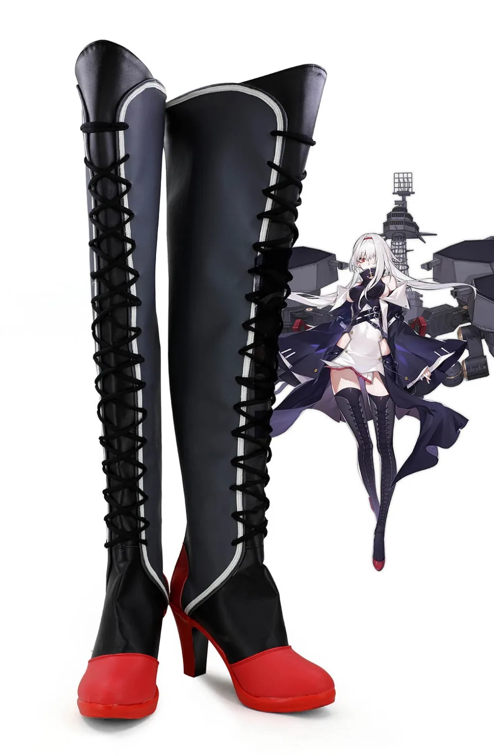 

SR Colorado Cosplay Boots Azur Lane Colorado Cosplay Black Shoes Custom Made Any Size