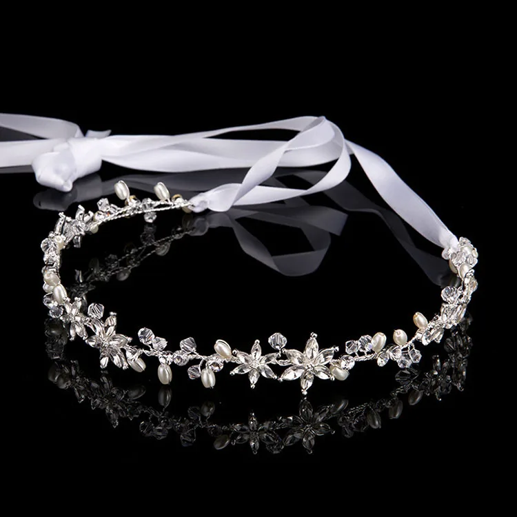 Floralbride богемный проводной стразы кристаллы жемчуг цветочный свадебный тиара