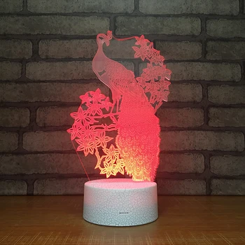 The peacock3D Night Light Creative Illusion 3d Lamp LED 7 Color changing Table Desk Lamp For Children Xmas Gift
The peacock3D Night Light Creative Illusion 3d Lamp LED 7 Color changing Table Desk Lamp For Children Xmas Gift