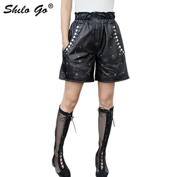Ruffles Leather Pants Womens Casual Rivets High Waist Sheepskin Genuine Leather Wide Leg Pants Loose Female Knee Length Pants
Ruffles Leather Pants Womens Casual Rivets High Waist Sheepskin Genuine Leather Wide Leg Pants Loose Female Knee Length Pants