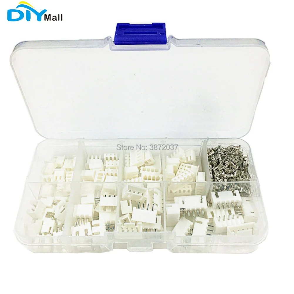 

230pcs DIYamll XH2.54 2p 3p 4p 5p 2.54mm Pitch Terminal Kit Housing Pin Header JST Connector Wire Connectors Adaptor XH Kits TJC