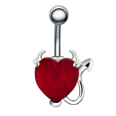 MODRSA 1pc Stainless Steel Red Heart Zircon Navel Ring Crystal Devil Belly Button Ring Piercing Nombril Ombligo Body Jewelry
MODRSA 1pc Stainless Steel Red Heart Zircon Navel Ring Crystal Devil Belly Button Ring Piercing Nombril Ombligo Body Jewelry
