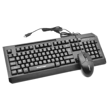 SUNROSE T27 USB Wired 104 Keys Keyboard+ Mouse Splashproof Set Optical Mice Keyboards Combos for Game Home Office Computer PC
SUNROSE T27 USB Wired 104 Keys Keyboard+ Mouse Splashproof Set Optical Mice Keyboards Combos for Game Home Office Computer PC