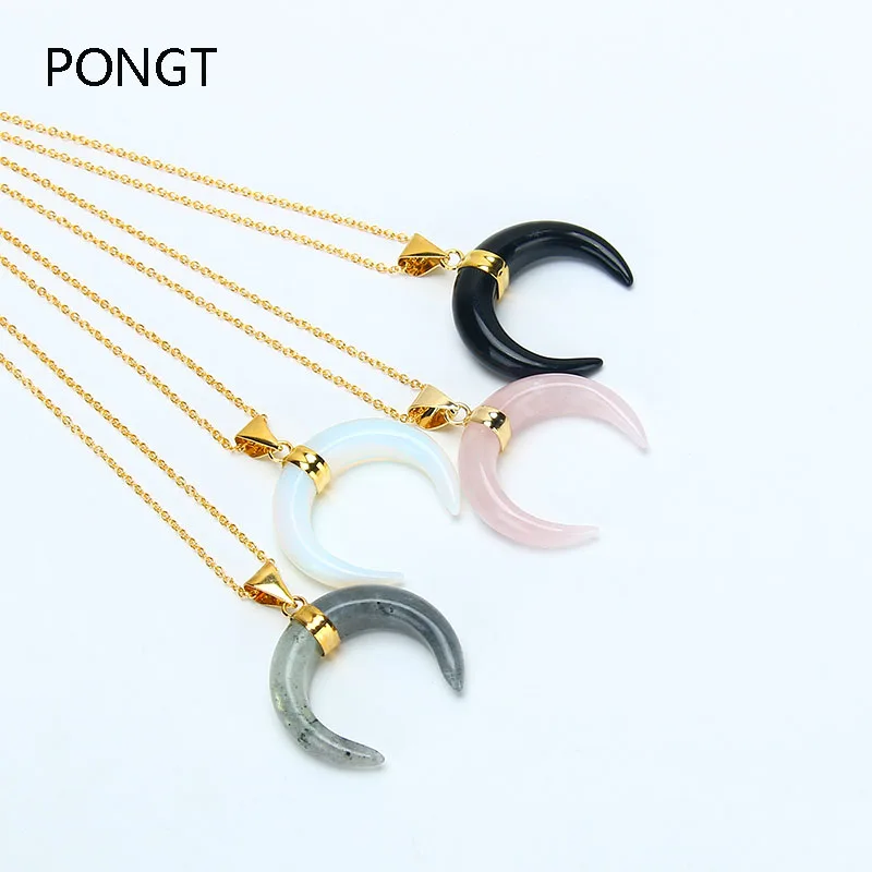 New fashion chakra Natural stone bull Horn pendant opal Labradorite necklaces & pendants Crescent obsidian Moon Pendants
New fashion chakra Natural stone bull Horn pendant opal Labradorite necklaces & pendants Crescent obsidian Moon Pendants