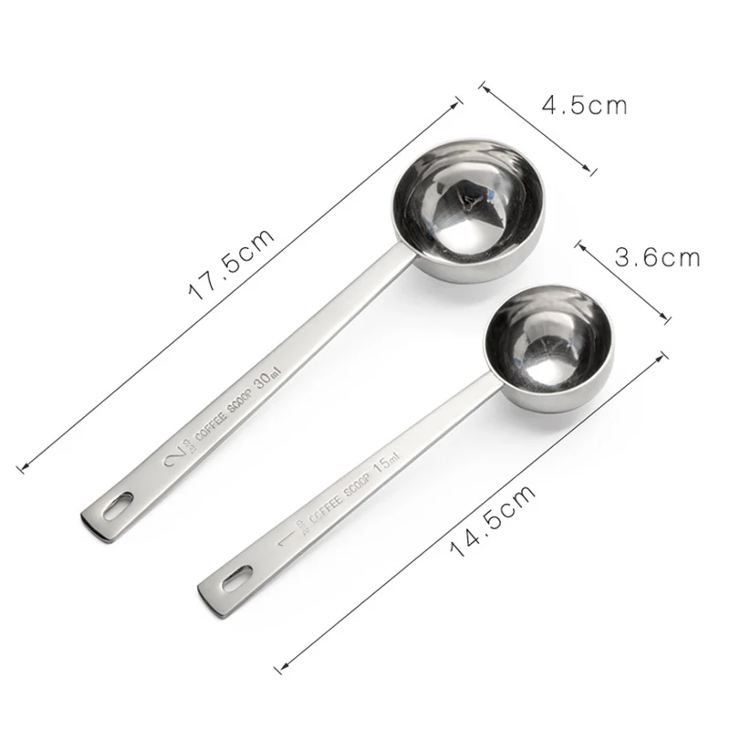 Stainless Steel Tablespoon 15ml 30ml Measuring Spoon Coffee Scoop long handled Spoons Measuring Kitchen Coffee Tea Accessorie (8)