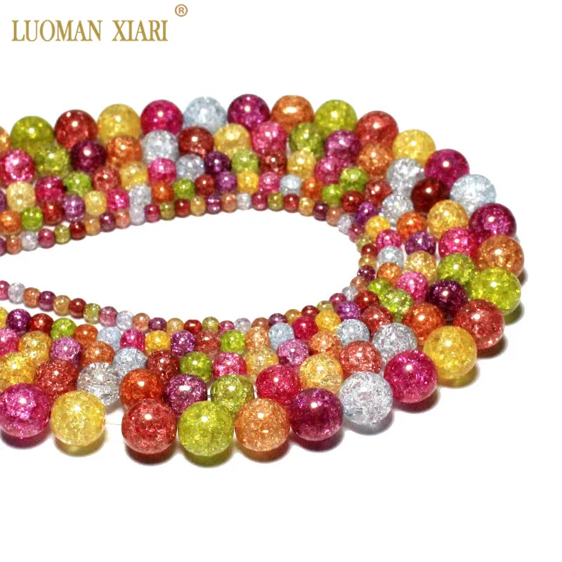 Wholesale Natural Colorful Snow Cracked Crystal Stone Round Beads For Jewelry Making DIY Bracelet Necklace 4/6/8/10/12mm 15.5''
Wholesale Natural Colorful Snow Cracked Crystal Stone Round Beads For Jewelry Making DIY Bracelet Necklace 4/6/8/10/12mm 15.5''