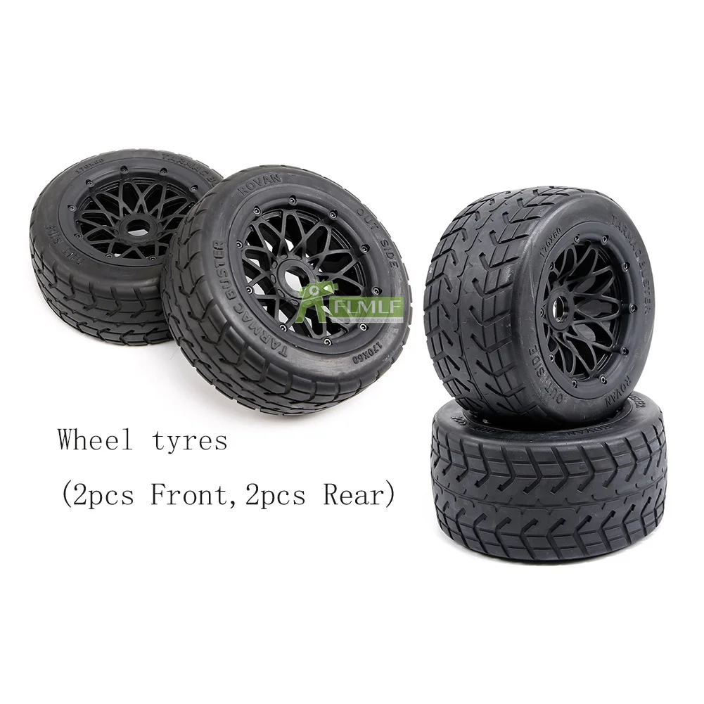 

Wheel Tires(Front&Rear) 5B Thicker Tarmac Buster On Road For 1/5 HPI Baja 5B Rovan King Motor
