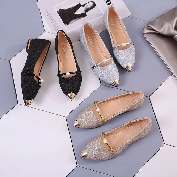 Spring Bling Woman Flats Gold Pointed Toe Mary Janes Shoes Women Slip on Flat Shoes Bead Ladies Shoes Comfortable Loafers 68H07
Spring Bling Woman Flats Gold Pointed Toe Mary Janes Shoes Women Slip on Flat Shoes Bead Ladies Shoes Comfortable Loafers 68H07