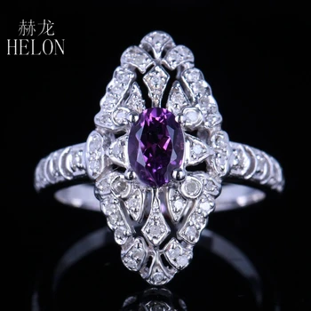 HELON Solid 14k White Gold VS Amethyst 7x5mm Oval Art Deco Vintage Antique Genuine Natural Diamonds Engagement Wedding Fine Ring
HELON Solid 14k White Gold VS Amethyst 7x5mm Oval Art Deco Vintage Antique Genuine Natural Diamonds Engagement Wedding Fine Ring