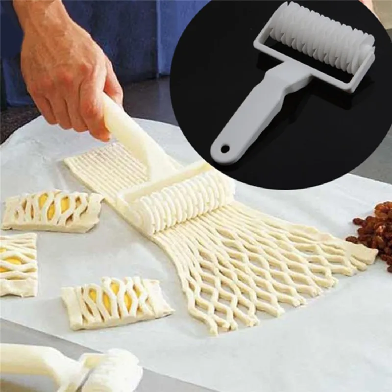 Good-Sale-Pie-Pizza-Cookie-Cutter-Pastry-Plastic-Baking-Tools-Bakeware-Embossing-Dough-Roller-Lattice-Cutter