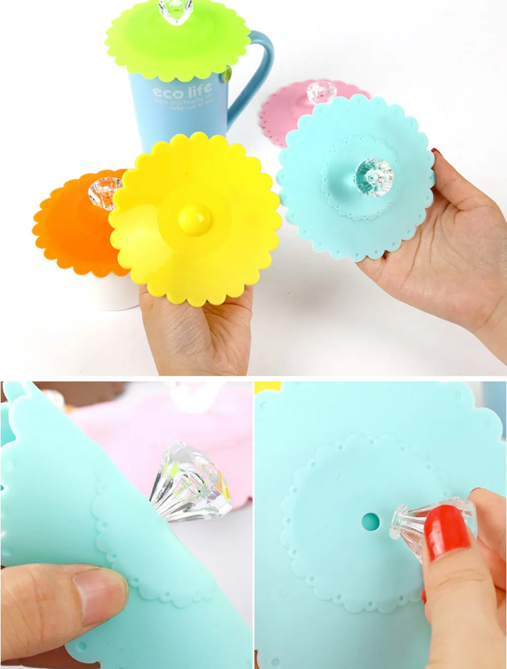 Diamond Silicone Leakproof Coffee Mug Suction Cup Cover Lid Cap Airtight SealDrinkware Water Bottle Cup Accessories F1029
Diamond Silicone Leakproof Coffee Mug Suction Cup Cover Lid Cap Airtight SealDrinkware Water Bottle Cup Accessories F1029