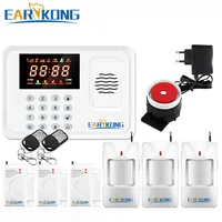 Security Protection Wireless 433MHz GSM Alarm System White Color Home Burglar Alarm System Inside Antenna Keyboard Motion Sensor image