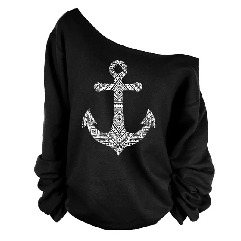 2017 Spring New Pollover Women Elegant Boat Anchor Lipstick hoody Ladies Oblique Shoulder Tops Velvet sweatshirt Tricot Pull
2017 Spring New Pollover Women Elegant Boat Anchor Lipstick hoody Ladies Oblique Shoulder Tops Velvet sweatshirt Tricot Pull
