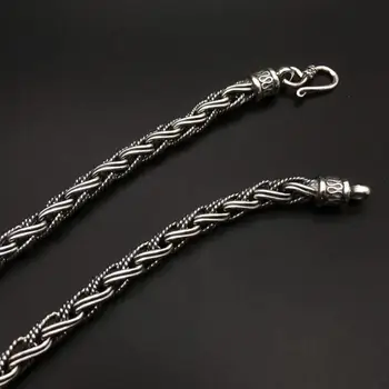 Retro Pure S925 Silver Necklace Man Women's Wheat Link Chain Thick 21.6"L New Fashion
Retro Pure S925 Silver Necklace Man Women's Wheat Link Chain Thick 21.6"L New Fashion
